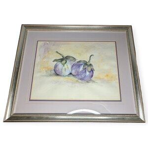 Vintage Anna Mirabella Artist-St Louis MO Purple Floral Still Life Framed